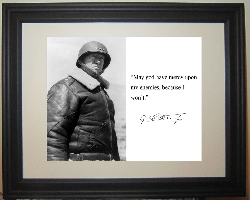 George S. Patton "may god" WWII Autograph Quote Framed Photo Picture tb1
