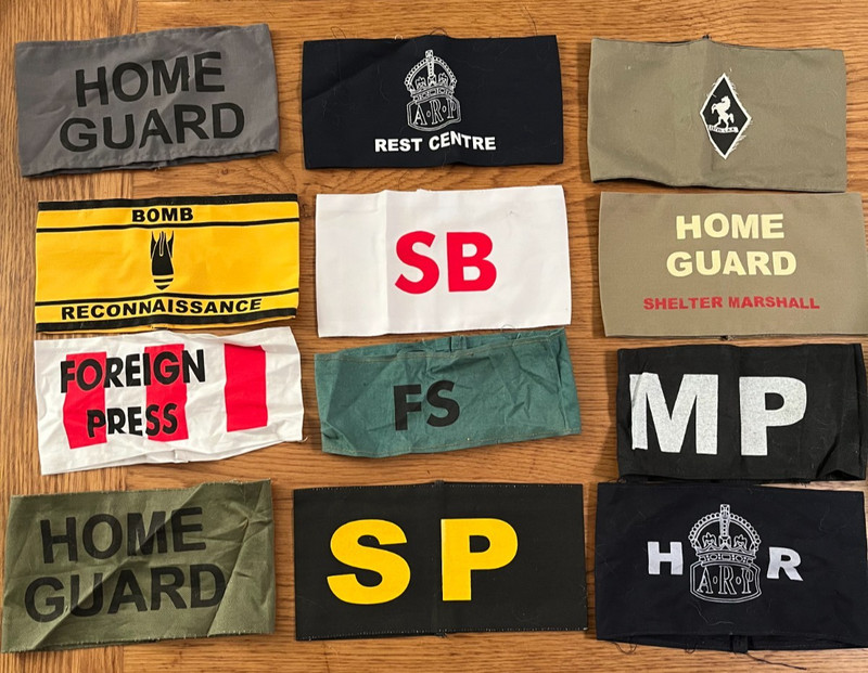 12 x WW2 BRITISH ARMY & USA ARMBANDS JOB LOT gallery