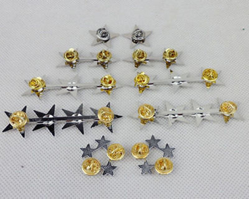 A Set WW2 US Military Army Air Force Stars General Rank Badge Pin Insignia gallery