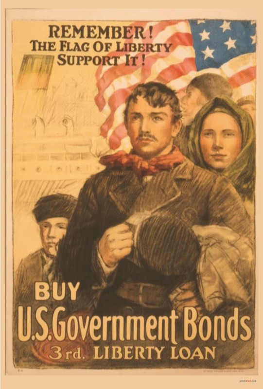 Remember Flag of Liberty Support It! – NEW Immigrant Vintage Art Print POSTER