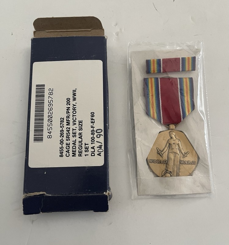 New Old Stock WW II Victory Medal Set in Box