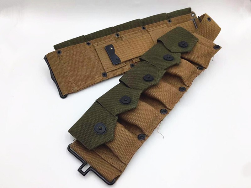 WW2 US ARMY M-1923 CARTRIDGE SOLDIER MILITARY EQUIPMENT 10 POUCH BELT gallery