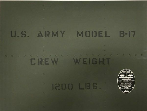 Custom B-17 "Crew Weight" Panel MK-0102