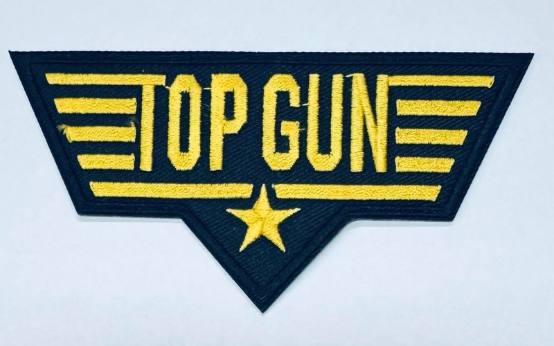2 pc Grouping - Silver and Gold Top Gun Embroidered Shoulder Patches SMU-0187 gallery