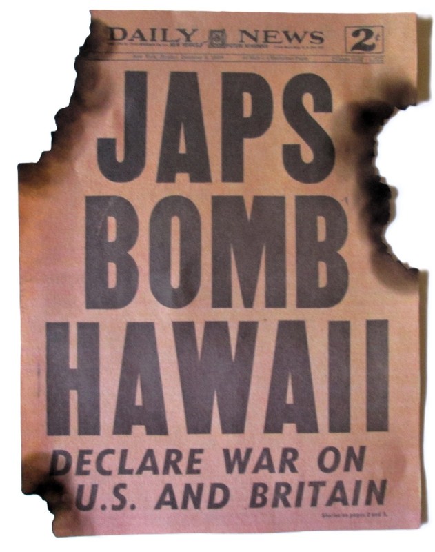 Framed World War Two, WW2 Newspaper. JAPANESE BOMB PEARL HARBOR, 1941 gallery