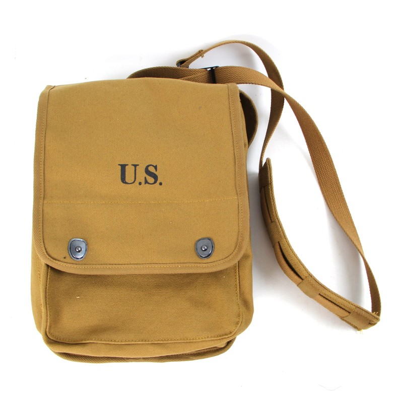 WW2 US Army Map Case Bag Canvas Shoulder Strap New Made Repro Field Pack