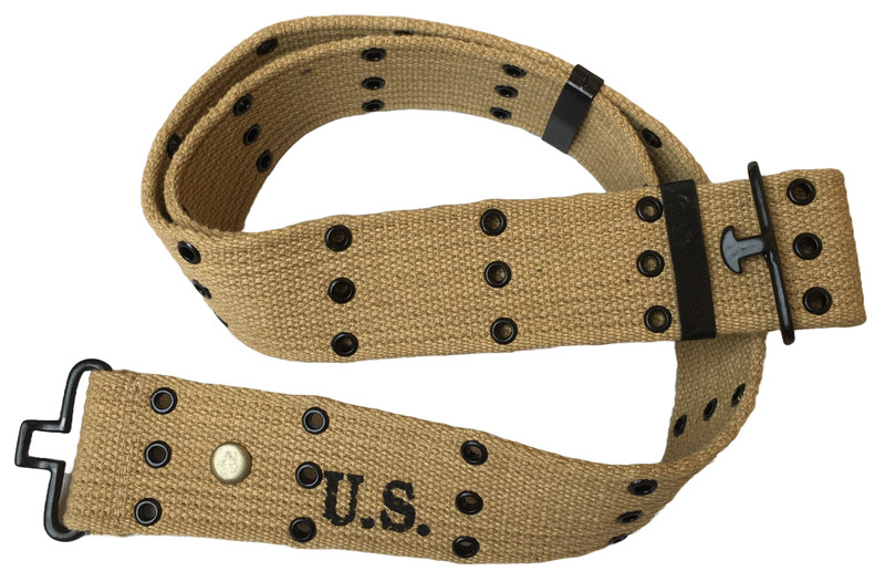 WW2 US Army M36 Pistol Belt Tactical WWII American M1936 Khaki Webbing Canvas gallery