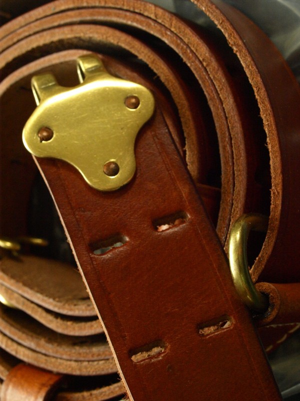 M1907 USGI style SLING ltrh. drum dyed super premium JT&L 1944 BRASS FITTINGS gallery