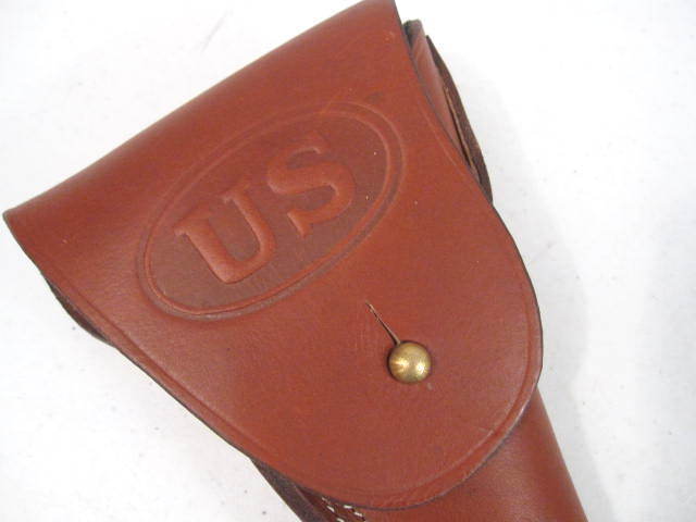 WWII USMC US Army M1916 Leather Holster for Colt 45 M1911 Pistol - Reproduction gallery