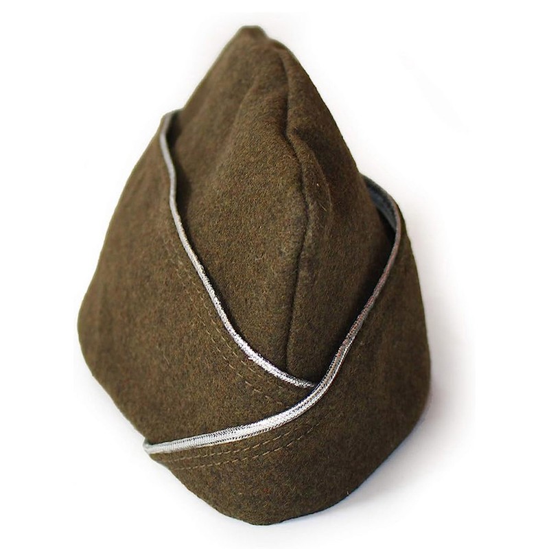 WWII US Airborne Officer Cap Silver Piping Wool Hat Size 7 3/8 New Made Repro gallery