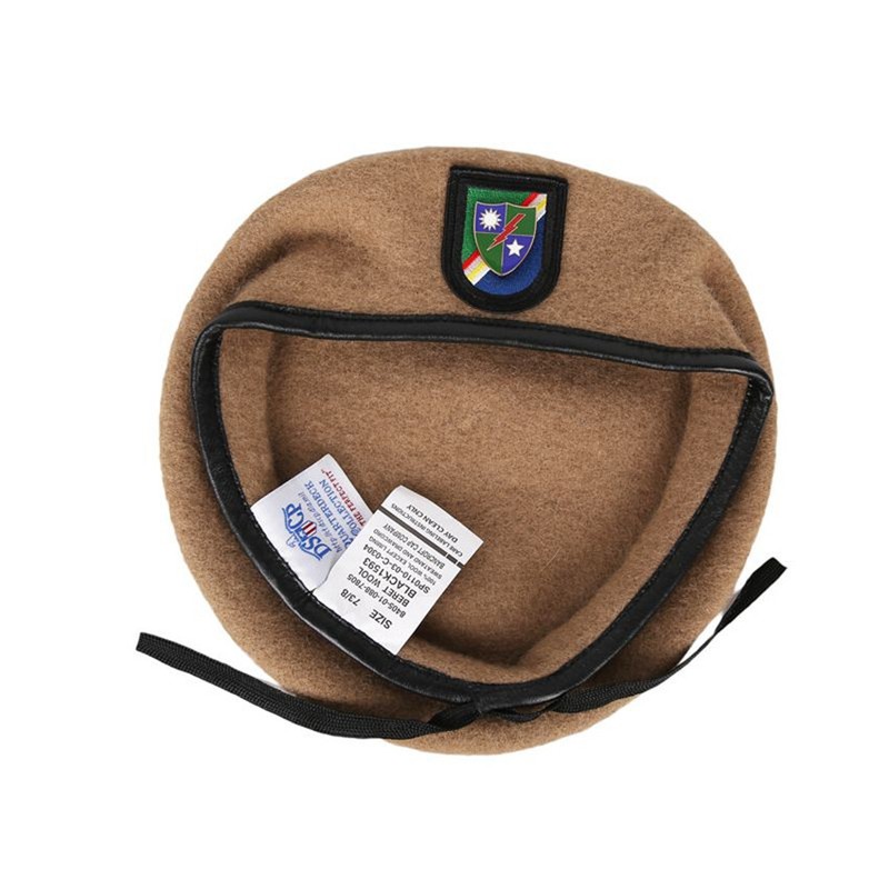 Vietnam War US Army Ranger 75th Ranger Regiment WOOL Beret Khaki Military Hat gallery