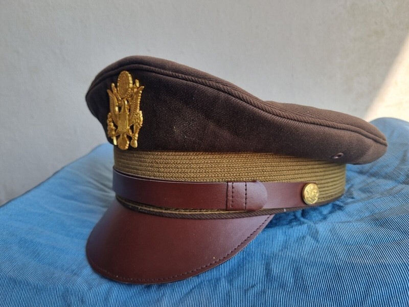 WW2 USAAF US ARMY OFFICERS UNIFORM VISOR HAT CRUSHER STYLE CAP all size gallery