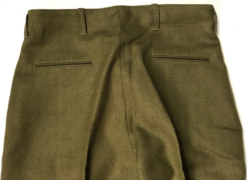 WWII US M1937 WOOL COMBAT FIELD STRAIGHT LEG TROUSERS- SIZE LARGE 36 WAIST gallery
