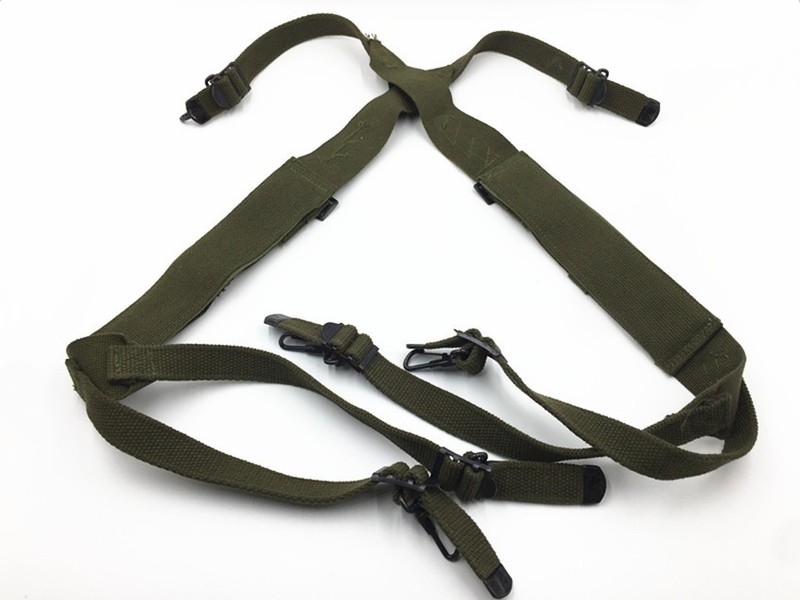 VIETNAM WAR WWII US Army M1956 Combat Soldier Field X Suspenders AND Belt SET gallery