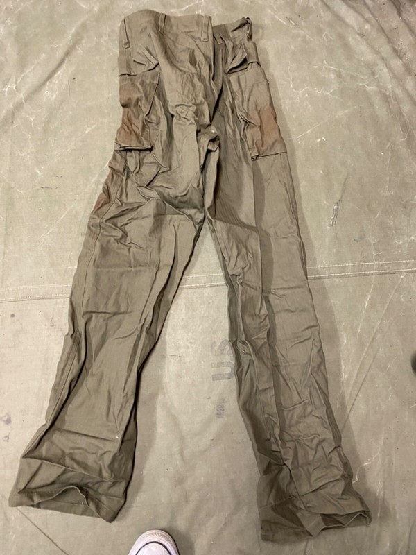 WWII US ARMY DARK SHADE HBT COMBAT FIELD TROUSERS- XSMALL 30 WAIST gallery