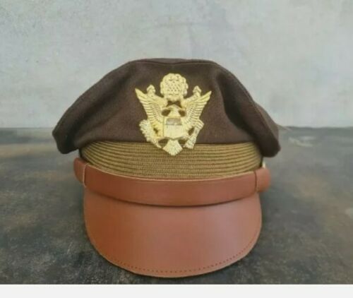 Hat Cap Kepi -US Army Aircorps Military Officers Pilots OD Visor Crusher Hat Cap gallery