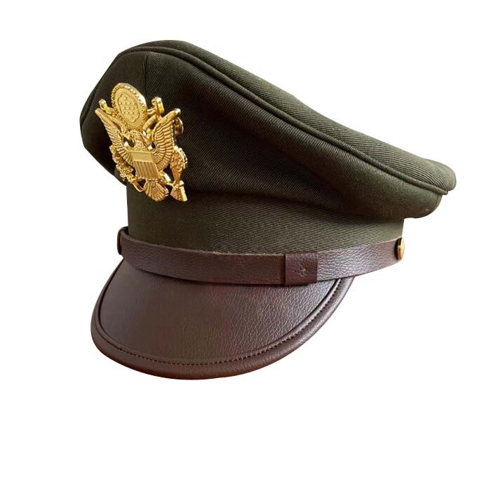 US Army Air Corps Force Military Hat Officer Wide Brim Eagle Badge Hat Cap XL gallery