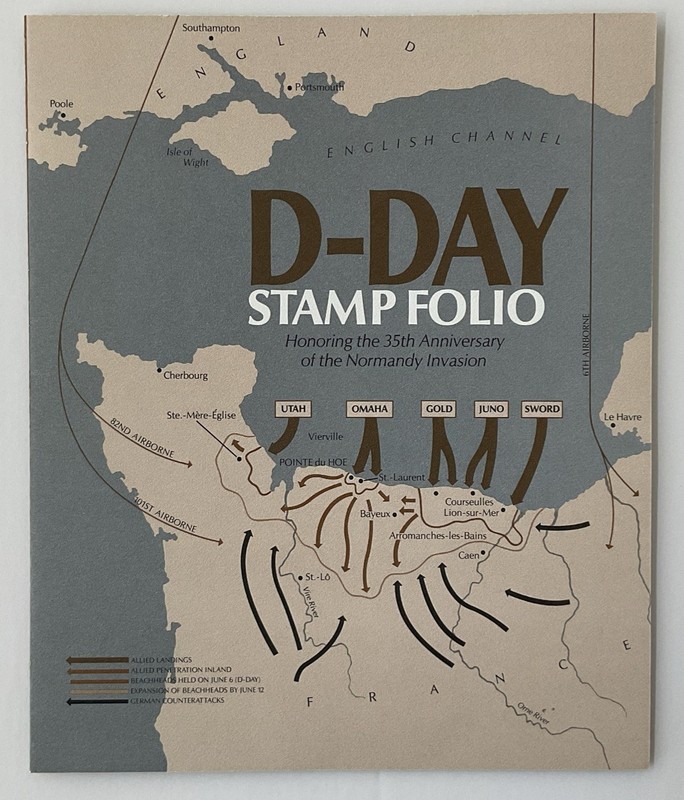 D-DAY STAMP FOLIO Honoring the 35th Anniversary of the Normandy Invasion