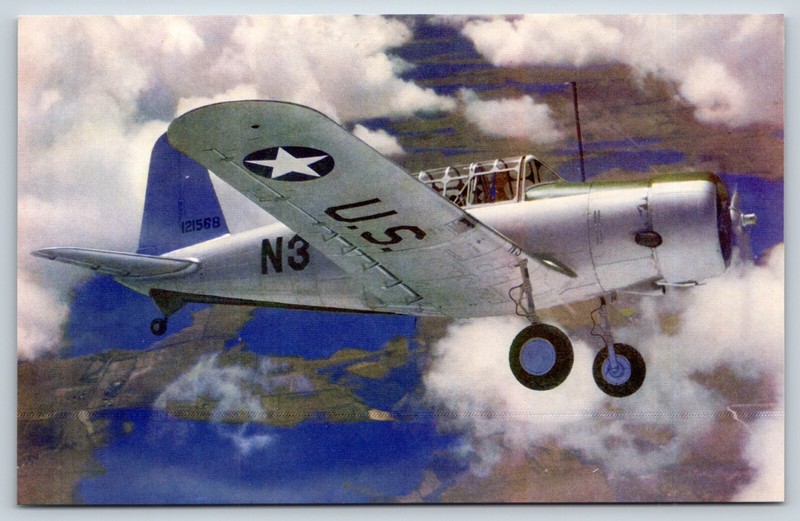 Postcard Aircraft Valiant Trainer 2-seater WWII Military Airplane C7