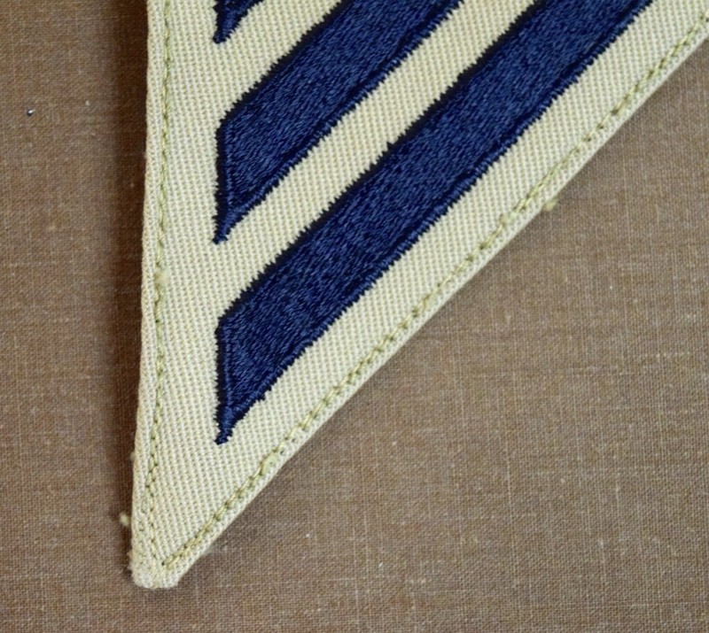 US Navy 4-bar Long Service Stripe, black on khaki, 16 years service gallery