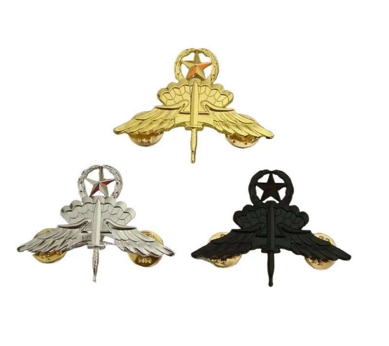 3 Pieces US Army FREE FALL JUMP WINGS MASTER BADGE CAP PIN INSIGNIA Silver