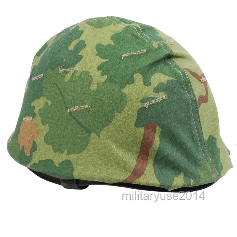 WWII US ARMY M1 HELMET+VIETNAM WAR US MILITARY REVERSIBLE MITCHEL CAMOUFLAGE
