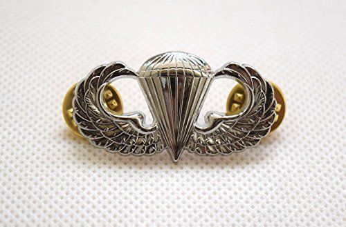 US ARMY AIRBORNE PARATROOPER PARACHUTIST JUMP WINGS BADGE INSIGNIA PIN Silver gallery