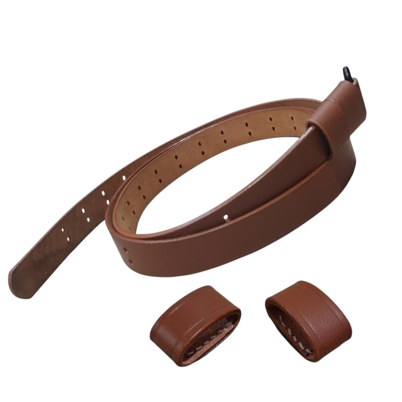 US M1 Garand Rifle M1907 Leather Carry Sling WWII Marked with Extra Keepers gallery
