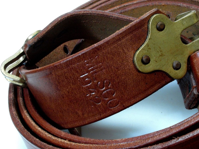 U.S. WW2 M1 M1907 replica, choose brass/blackened steel ftngs., leather sling gallery