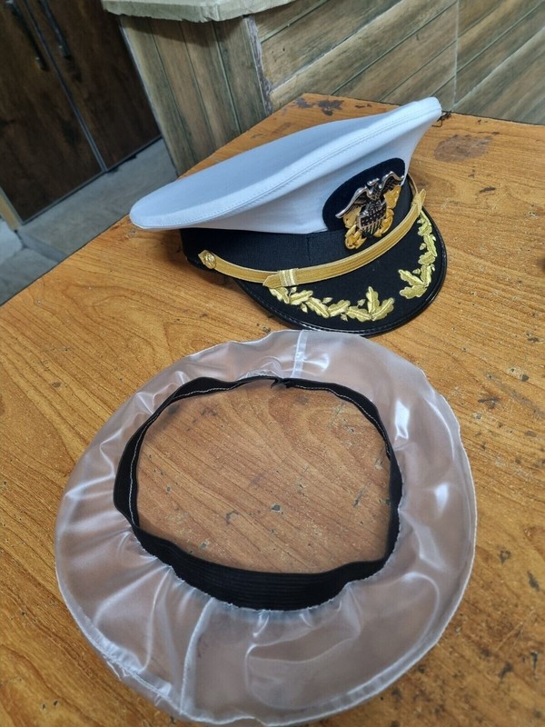 Us Navy Officer Cap, US Navy Commander captain Rank Cap with waterproof cover gallery