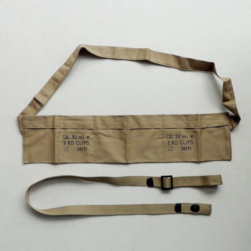 WW2 US M1 Garand Cal.30 Ball M2 8rd Clips Ammo Pouches M1 Carbine Sling