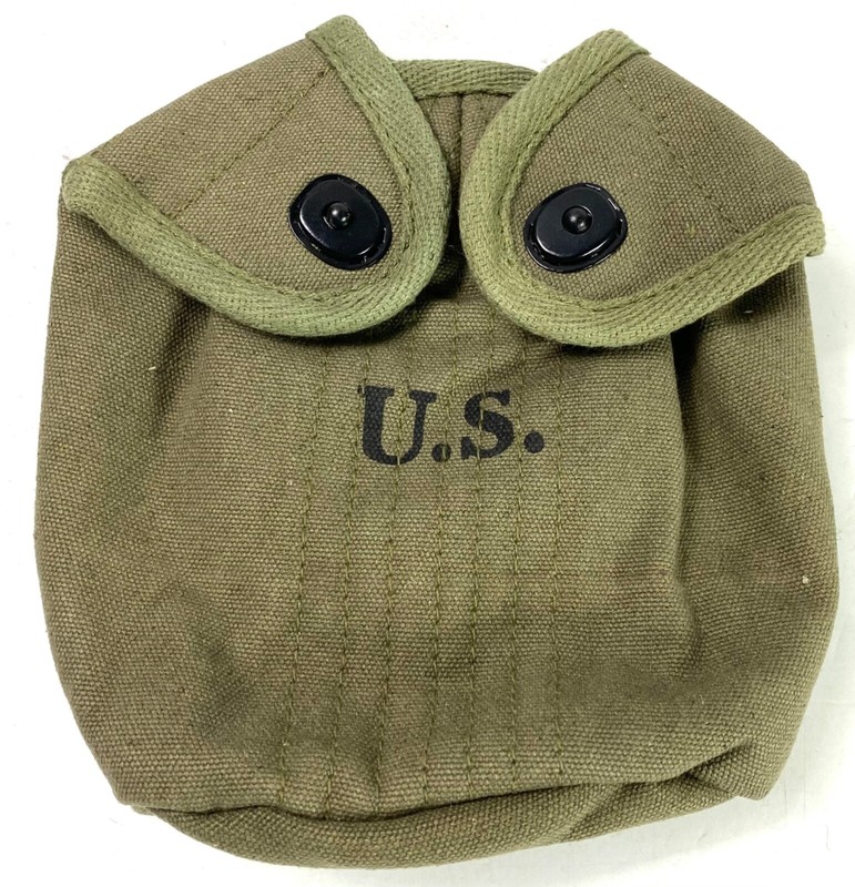 WWII US ARMY INFANTRY M1942 CANTEEN CARRY COVER-OD#7 GREEN
