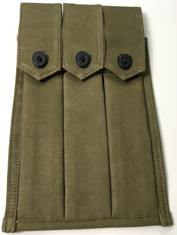 WWII US GREASE GUN 3 CELL AMMO POUCH