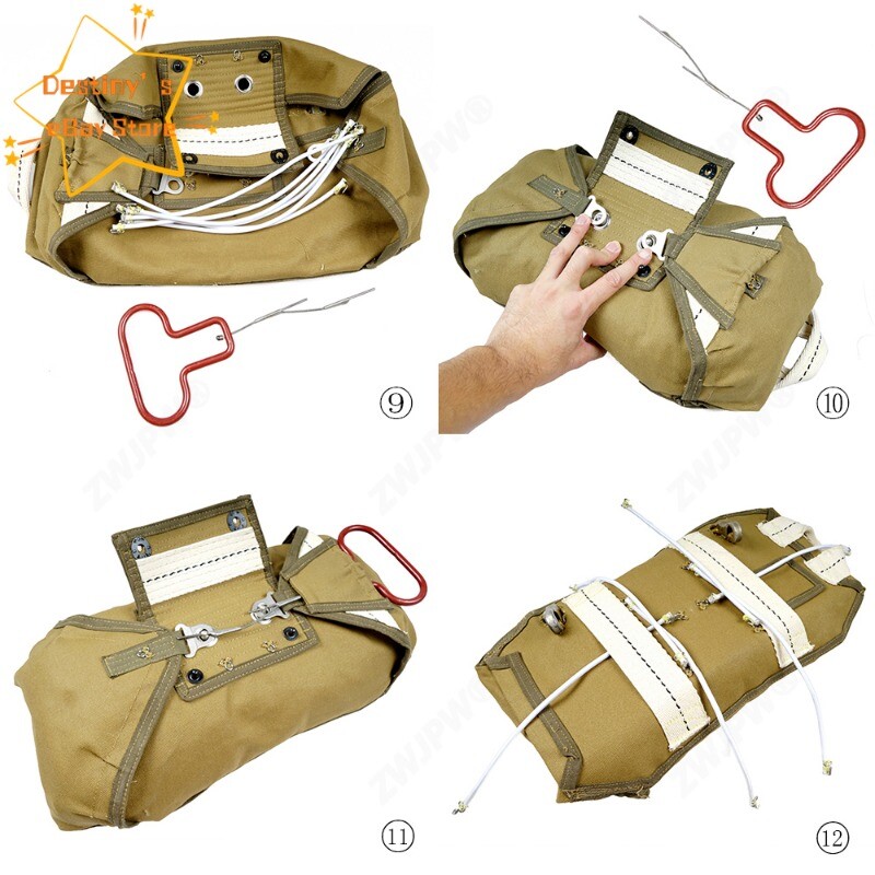 US WW2 Army Replica Airborne T-5 Parachute Parachute Bag D-DAY Paratroopers Set gallery