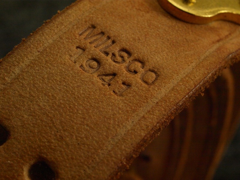 WW2 sling M1907 repro MILSCO 1941 natural finish brass ftgs. straight hooks gallery
