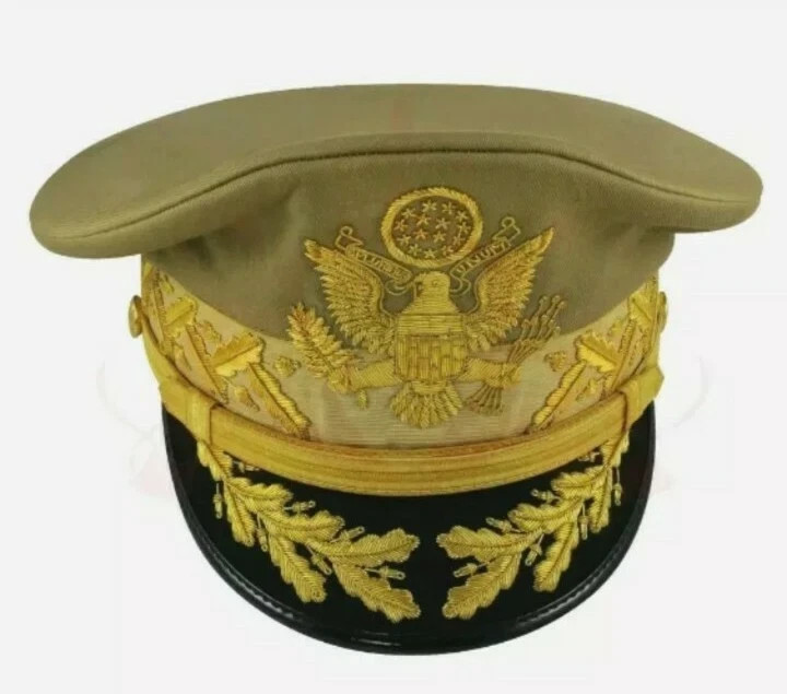 US Army Peak Cap General Douglas Macarthur's Uniform Military Khaki Hat