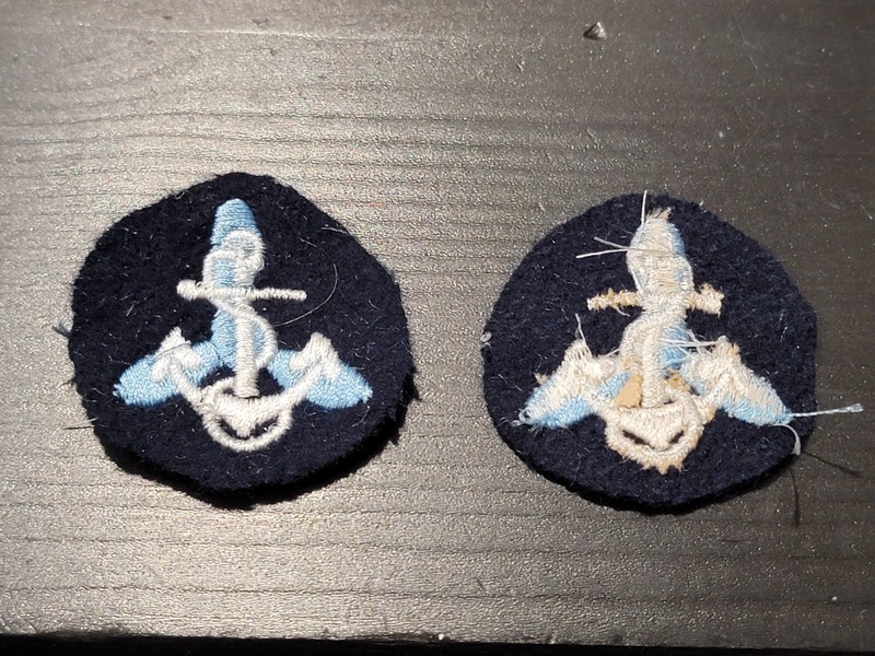 Reproduction WW2 US Navy WAVES Collar Emblem Blue Anchor Propeller Women Set 862 gallery