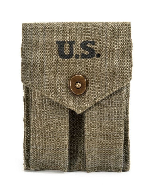WW2 Colt 45 Auto Double Magazine Pouch marked JT&L 1944