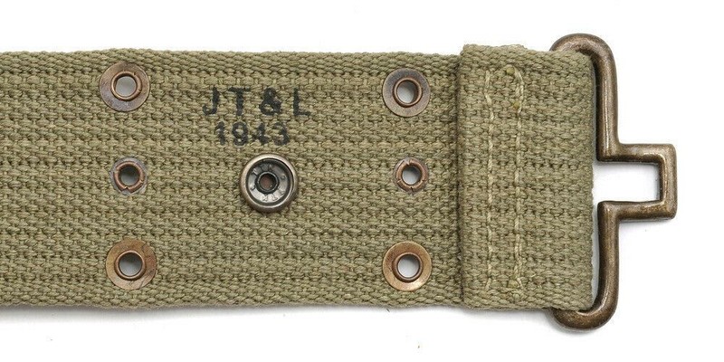 WW2 U.S. M1936 Pistol Belt LT OD marked JT&L 1943 will fit 25"- 45" waist gallery