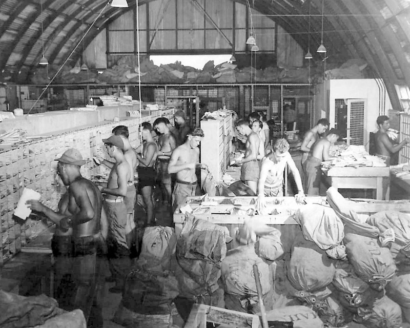 Navy Men at work in the US Navy Post Office World War WWII WW2 8×10 Photo 701c