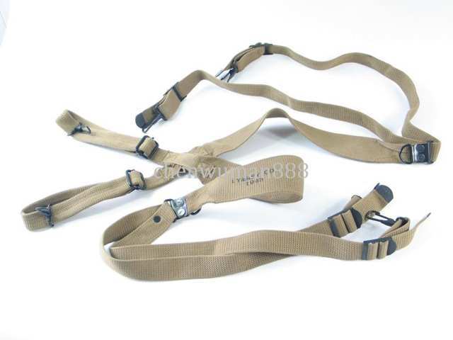 WW II 2 US ARMY STANDARD M1936 X EQUIPMENT BELT SUSPENDERS 1945 MILITARIA gallery