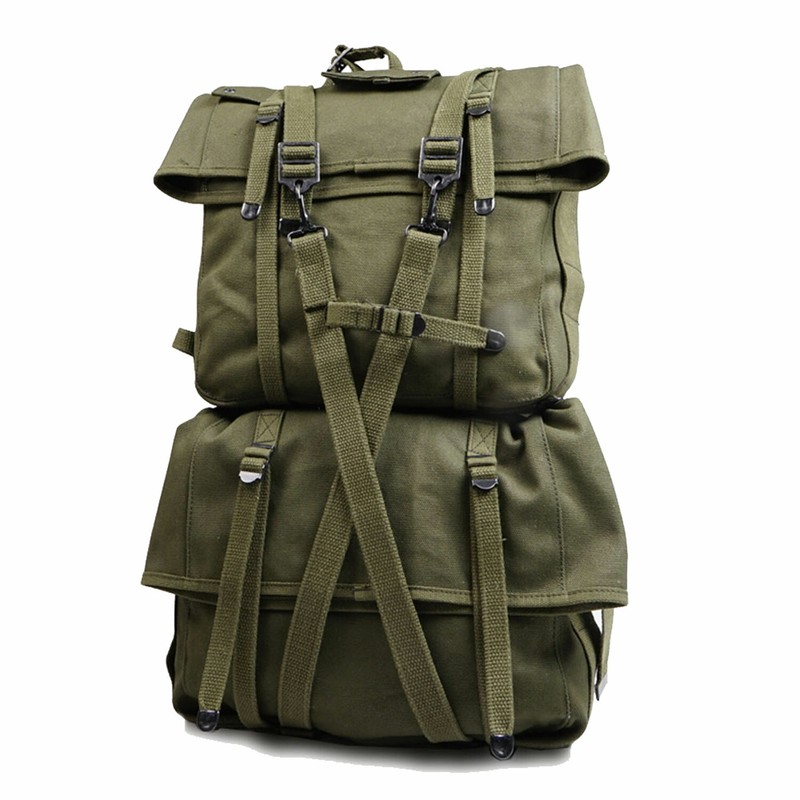 WWII US Army M1944 Field Pack Bag Field Cargo Pack M-1944 Suspenders Canvas gallery