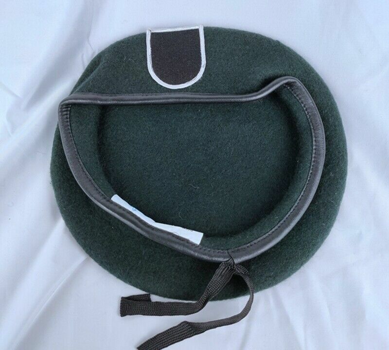 SIZE 7-3/8 US ARMY 5TH SPECIAL FORCES GROUP BLACKISH GREEN COLOUR BERET CAP