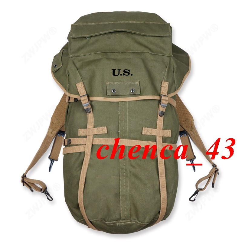 WWII US Army M1943 Field Pack Canvas 10th Mountain Outdoor Reproduction Backpack gallery