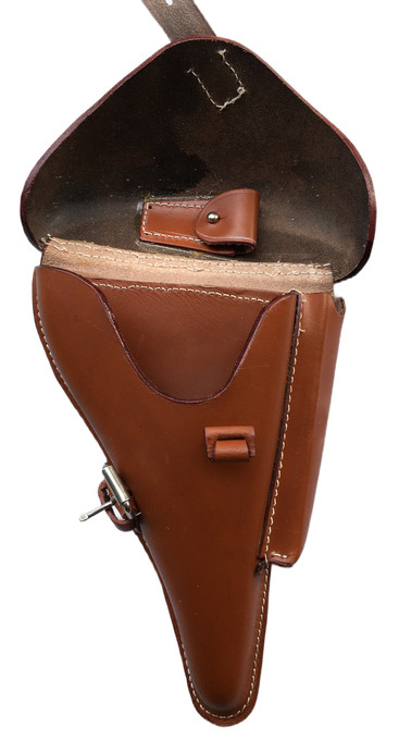 WWII German Luger P08 Hardshell Leather Brown Holster Free Takedown Tool gallery