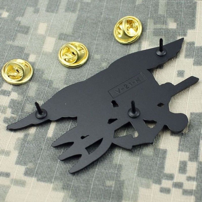 US Navy Seal Eagle Anchor Trident Metal Badge Insignia Color Black gallery