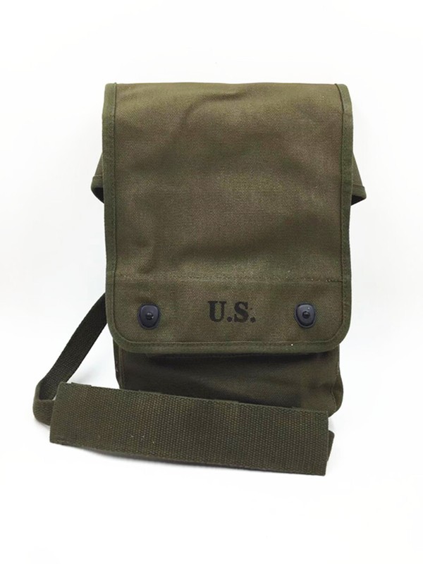 US Map Case Shoulder Bag Canvas Olive Green WW2 Reproduction