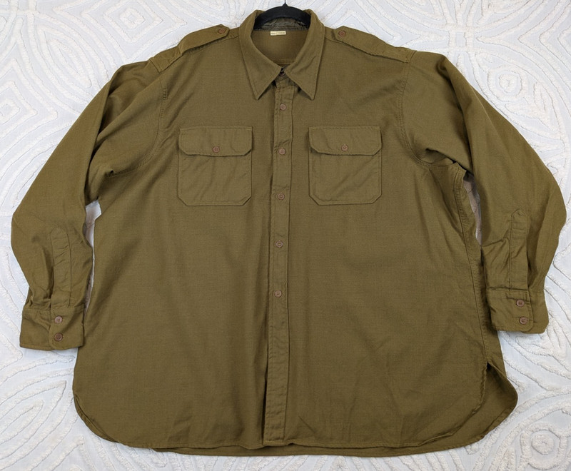 Reproduction WHAT PRICE GLORY WW2 Army Wool Field Shirt Mens XXL 19x36 100% Wool