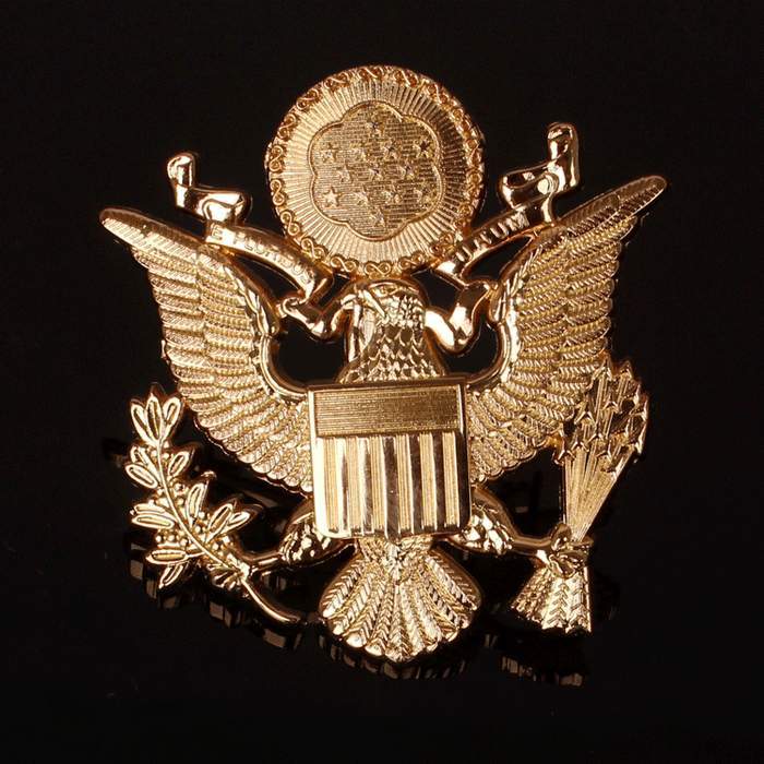 WWII US Army Officer Cap Eagle Badge Insignia-US111 gallery