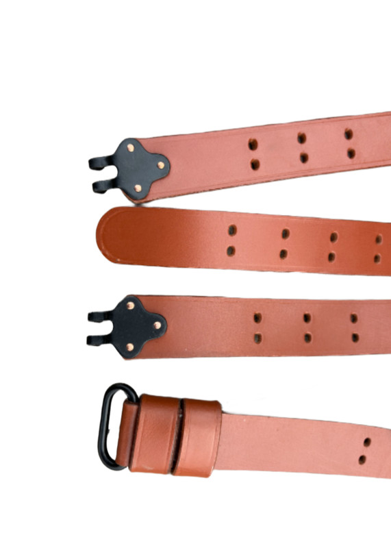 US WWII 1907 Pattern M1 Garand Leather Sling Steel Fitting BROWN COLOR gallery